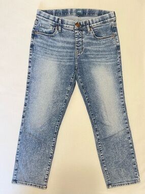 JAG Capri Jeans Distressed Blue Medium Light Wash Stretchy Denim Size 6 x 24